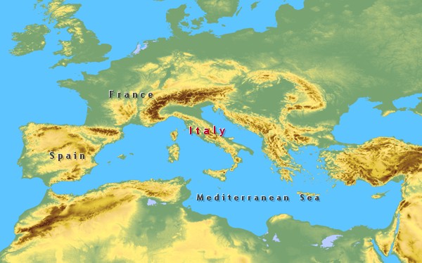 maps mediterranean area